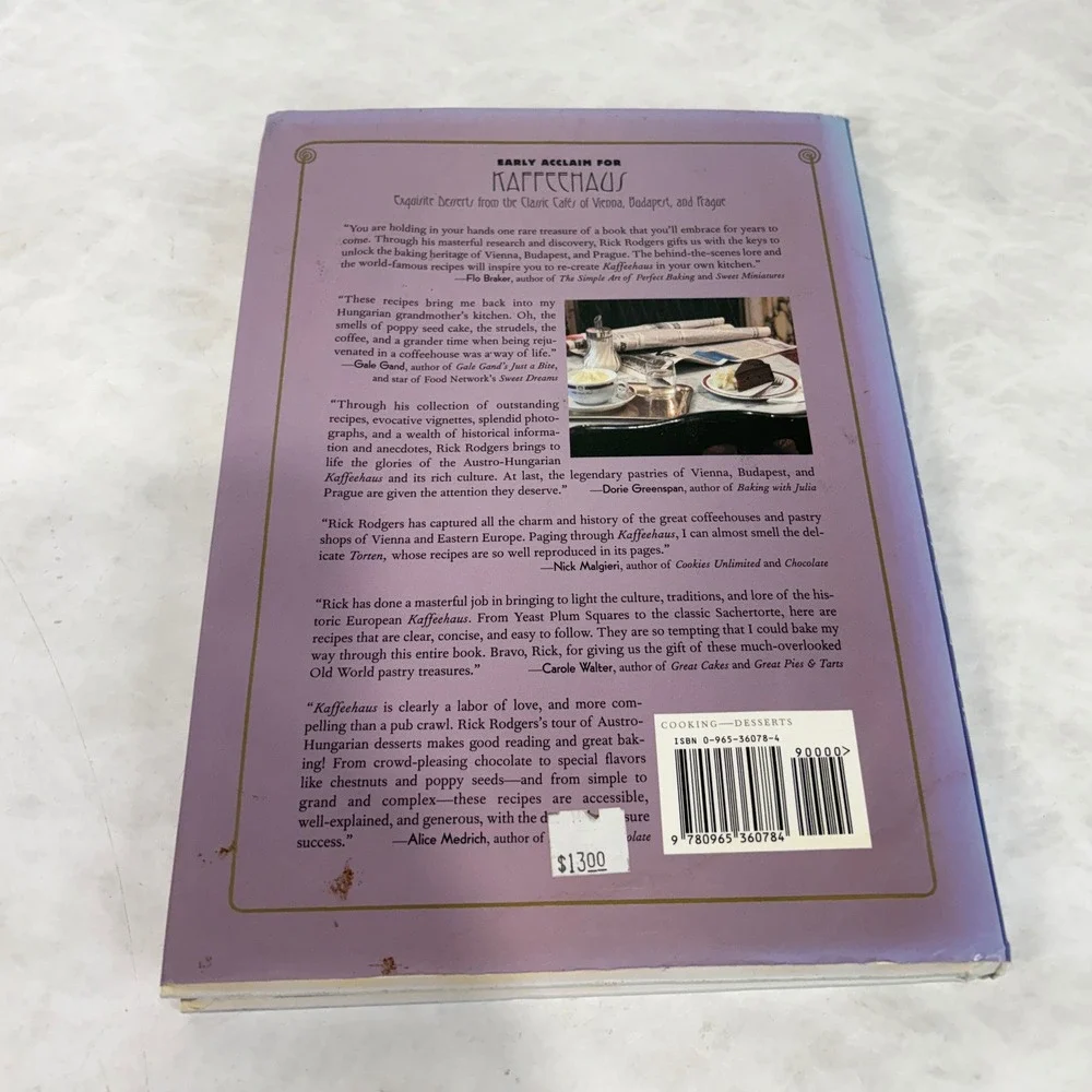 Kaffeehaus Rick Rodgers Cookbook Vienna Budapest Prague Desserts 1st Ed 2002